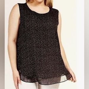 Cristina B B&W polka-dot layered top Size:  XL